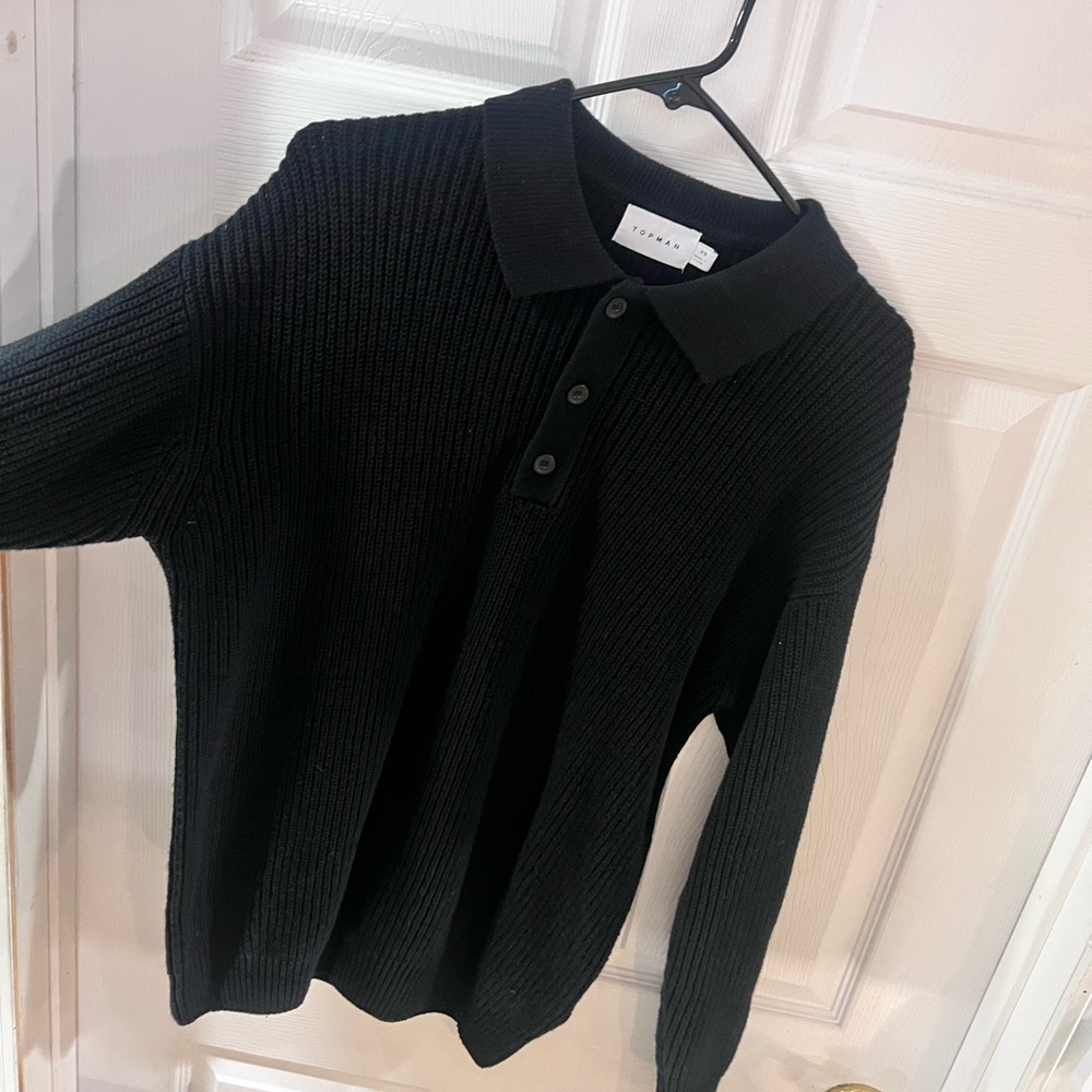 TOPMAN ASOS Ribbed Knit Button Down XS